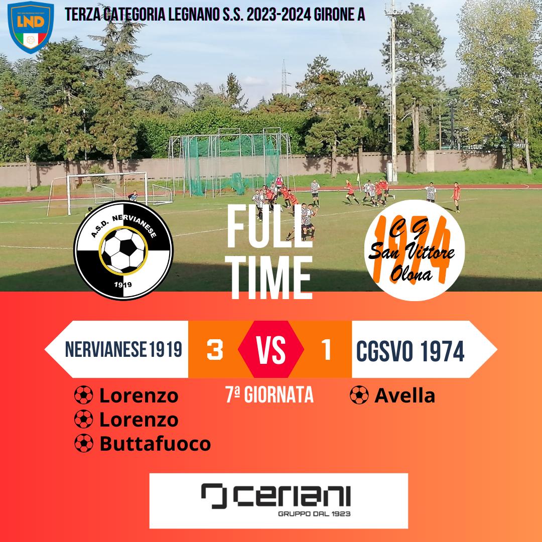 A.S.D. NERVIANESE 1919 – C.G.S.V.O. 3-1