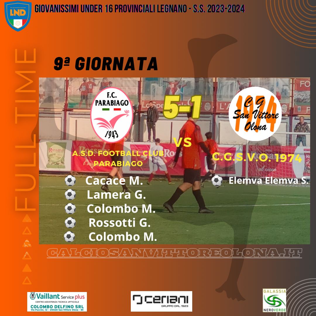 Allievi U.16 2008: sconfitti a Parabiago ma risultato bugiardo…