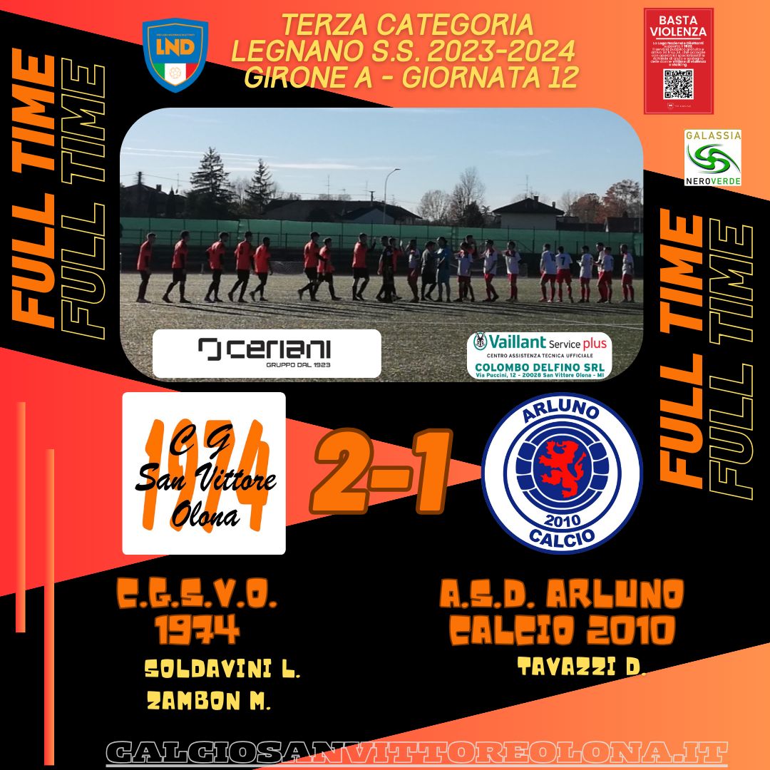C.G.S.V.O. – A.S.D. ARLUNO: 2-1
