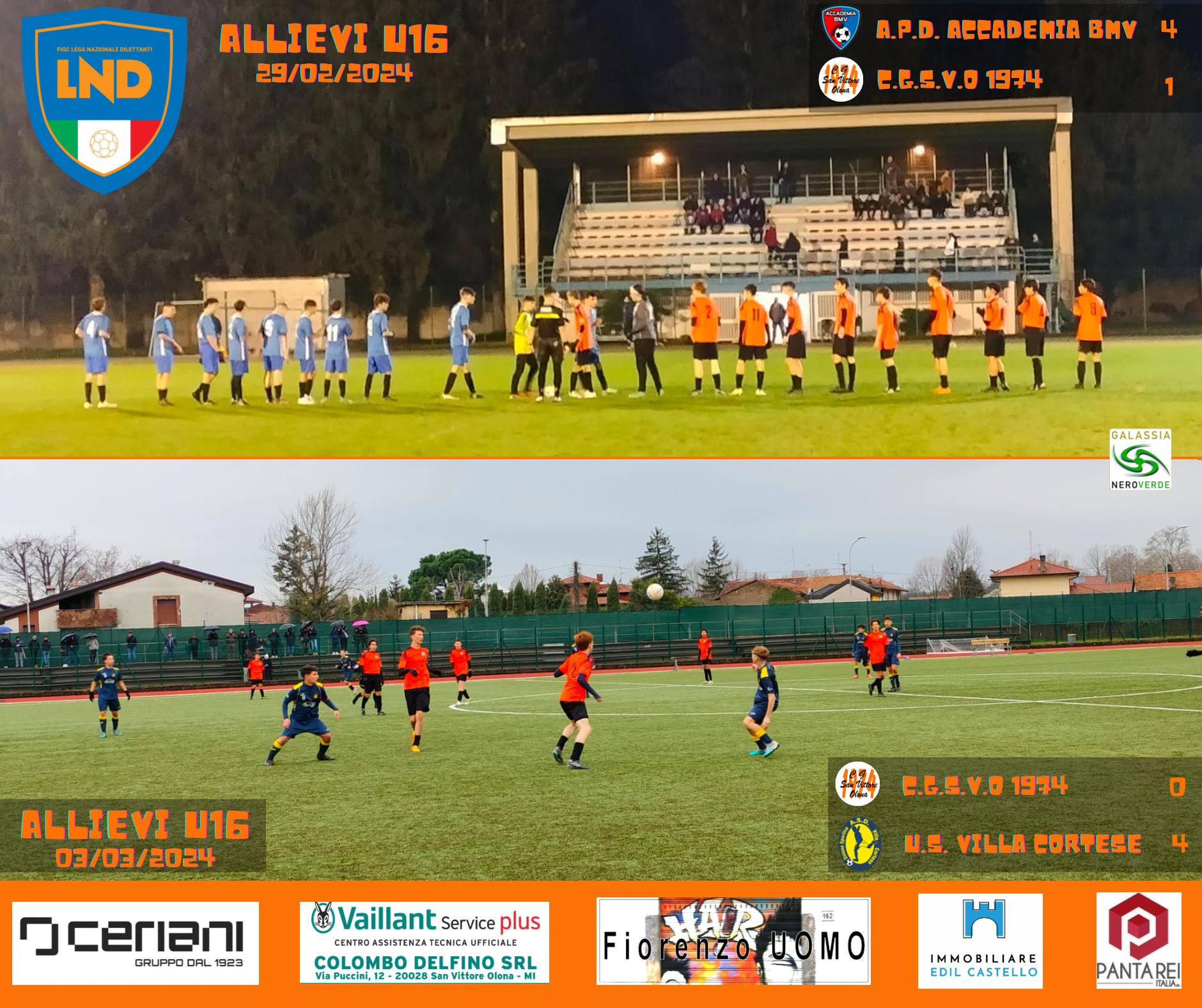 Allievi Under 16 due match zero punti, ma tanta combattività 