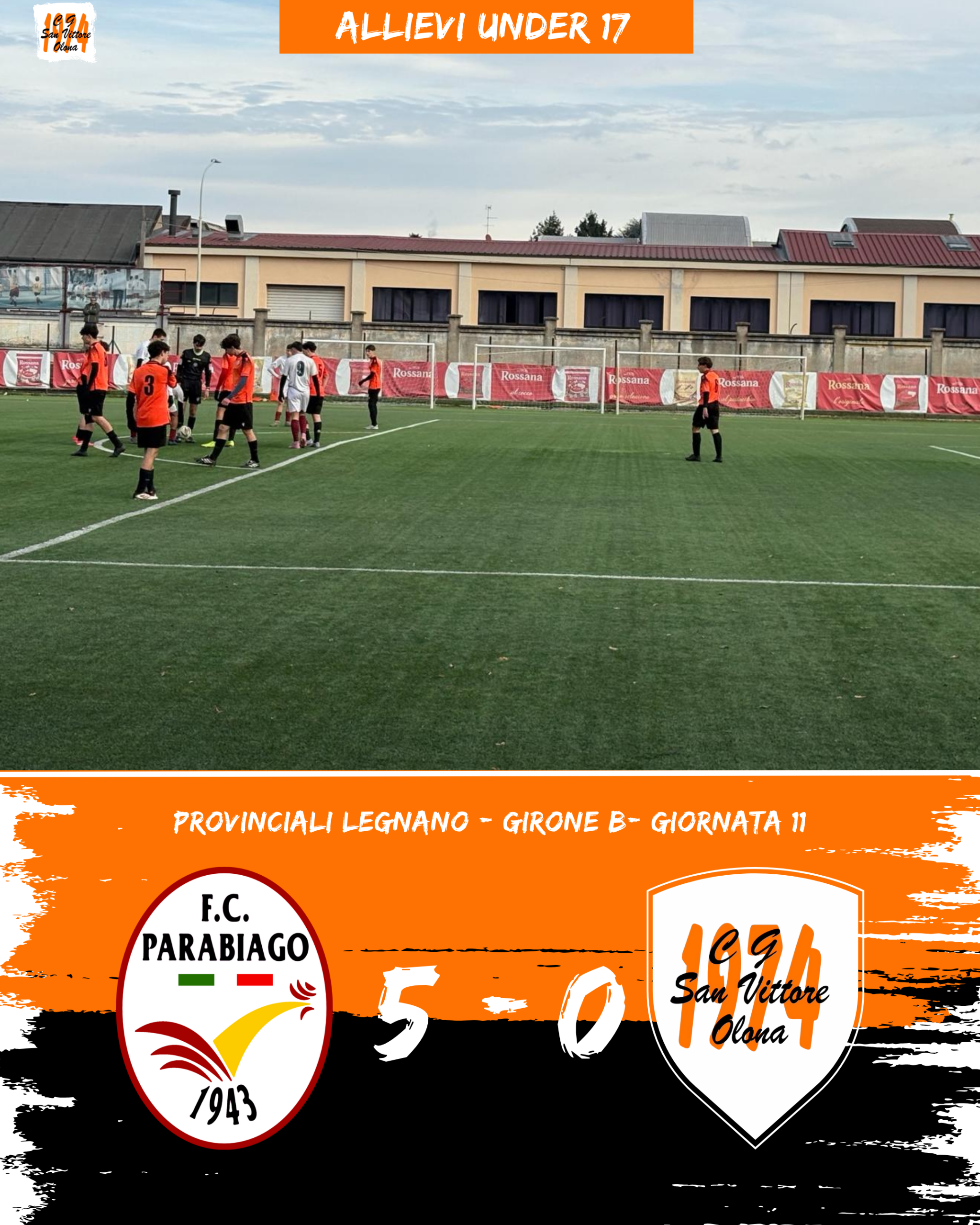 UNDER 17 – Sconfitta a Parabiago: risultato pesante, prestazione meno