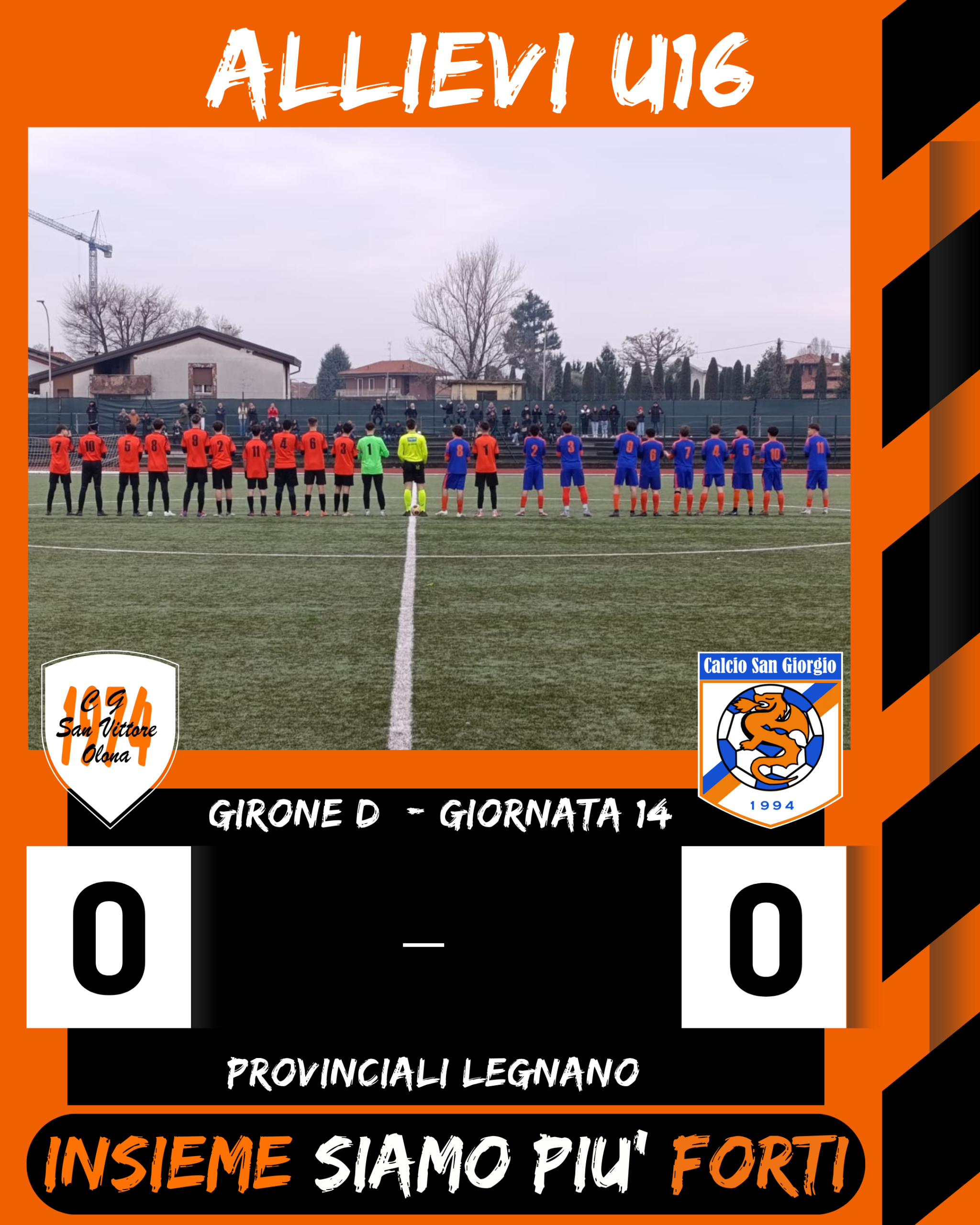 Allievi Under 16 – Prestazione maiuscola: fermata la capolista San Giorgio 💪🧡🖤