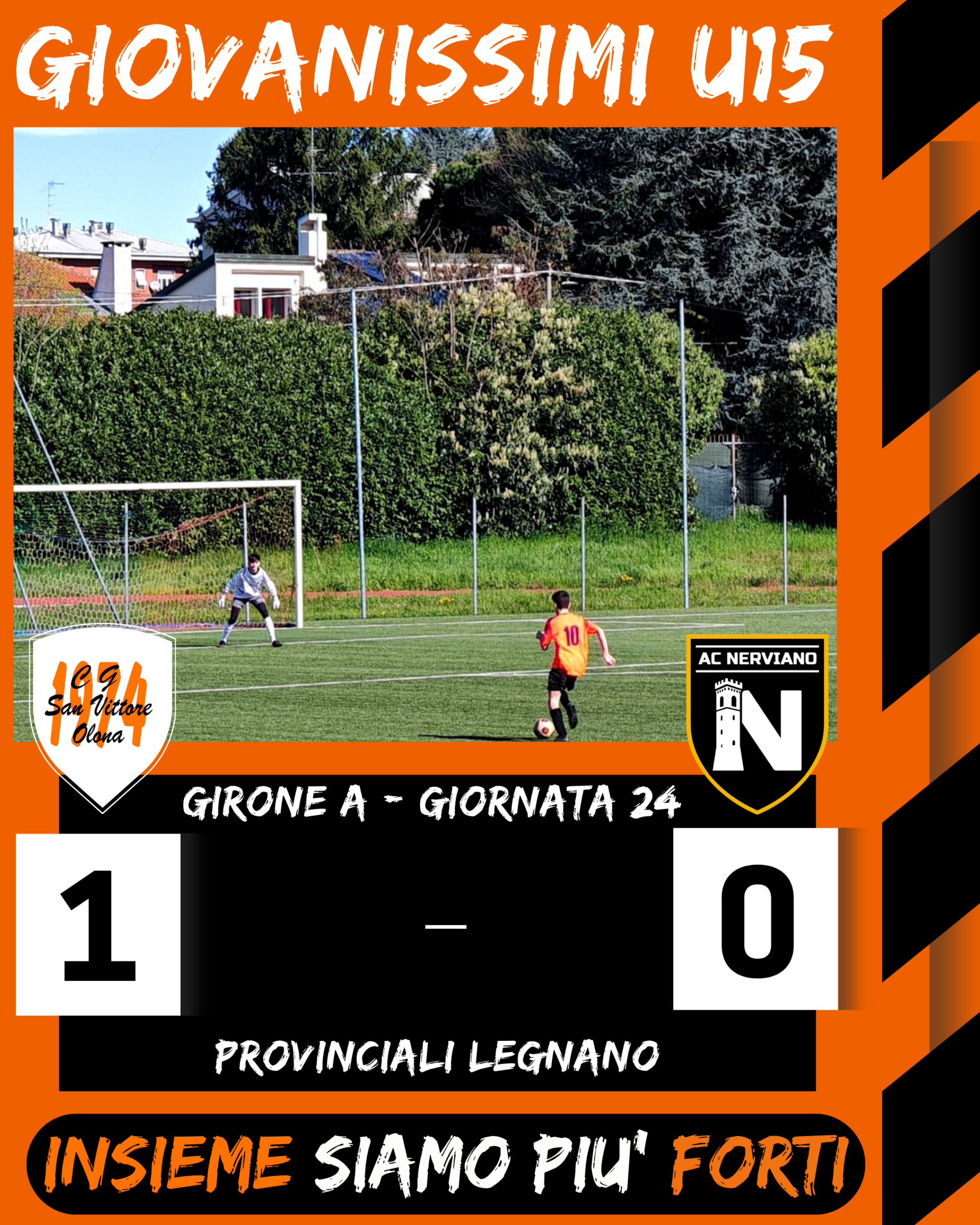 U15, ritorno al successo: Nerviano battuto di misura