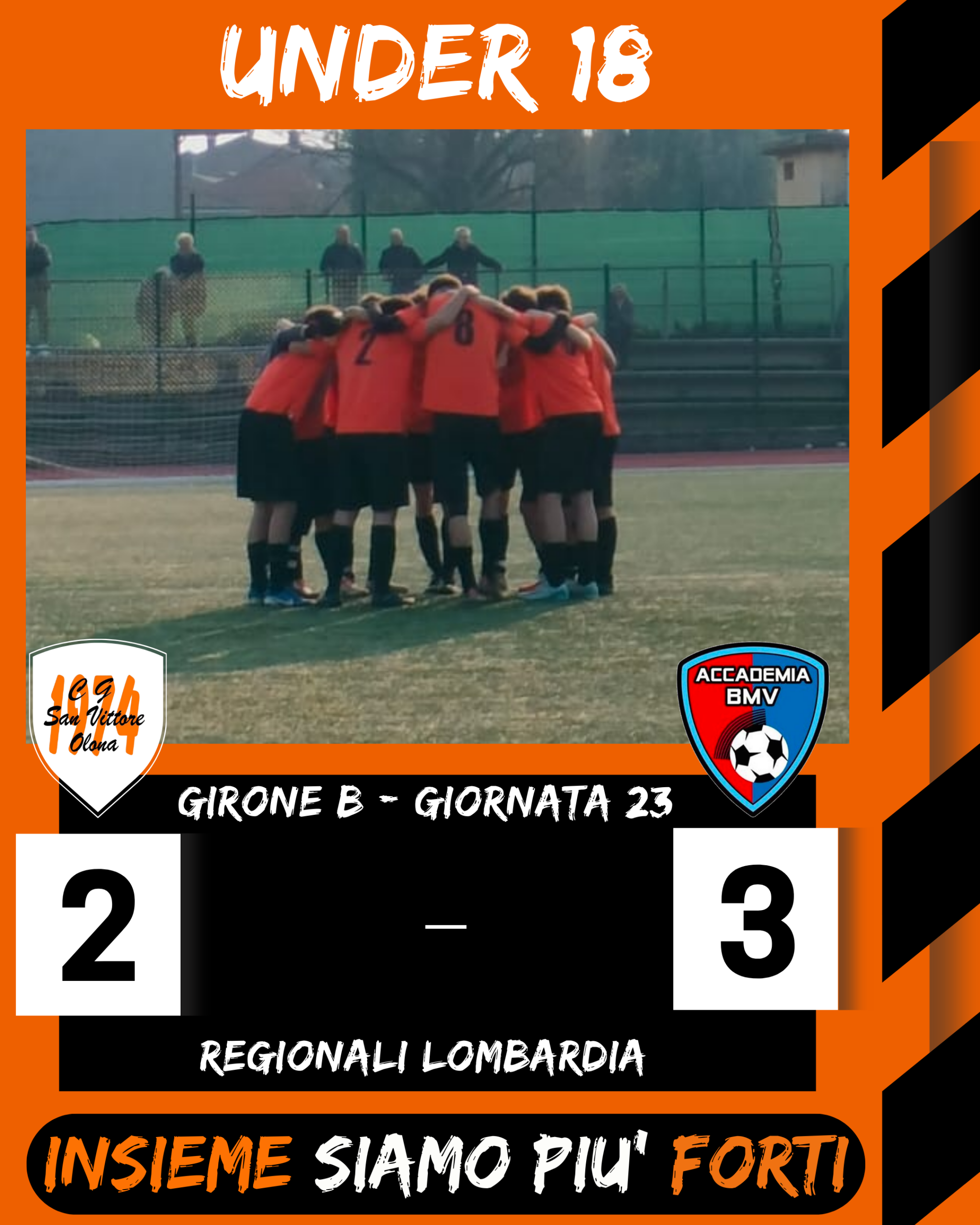 Grande prestazione, ma beffa finale per i nostri Under 18